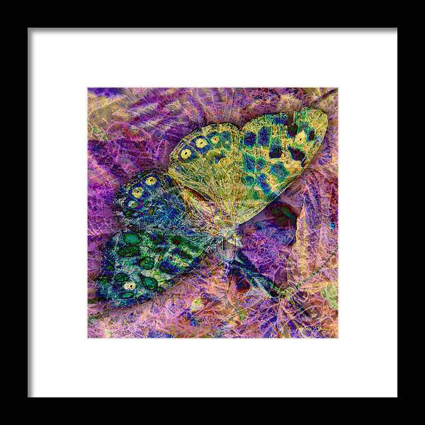 Butterfly Framed Print featuring the digital art Batik Butterfly by Barbara Berney
