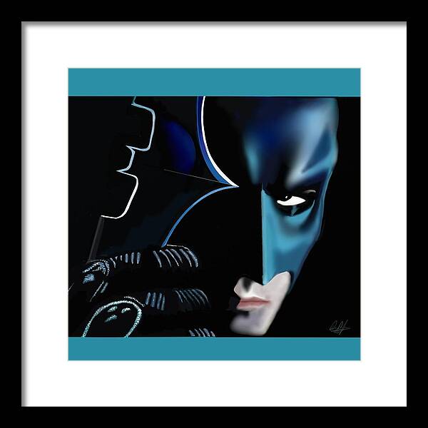 Batman Framed Print featuring the digital art Batman's warning by Douglas Day Jones