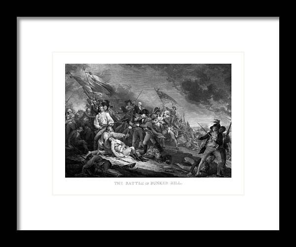 Revolutionary War Framed Print featuring the mixed media Battle of Bunker Hill by War Is Hell Store