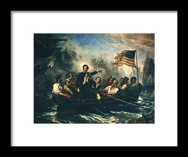 Battle Of Lake Erie Framed Print featuring the painting Battle of Lake Erie by William Henry Powell