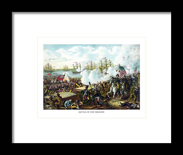 Andrew Jackson Framed Print featuring the painting Battle of New Orleans by War Is Hell Store