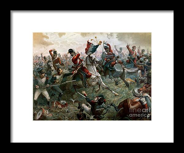 Struggle Framed Print featuring the painting Battle of Waterloo by William Holmes Sullivan