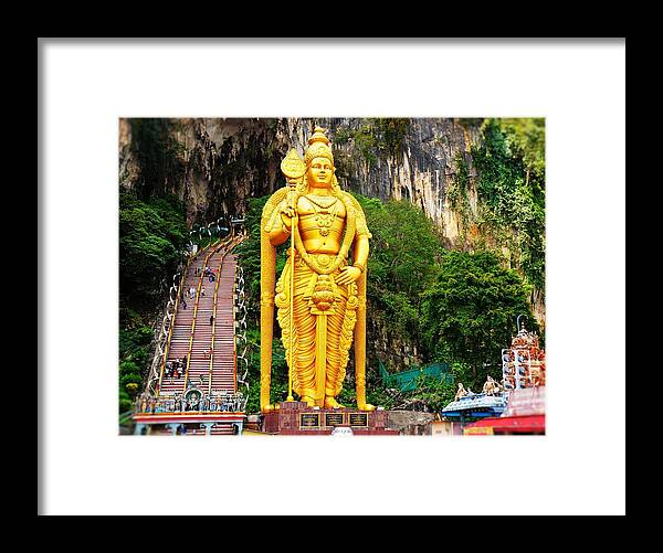 Gold Framed Print featuring the photograph Batu Cave by Sarah Hamed