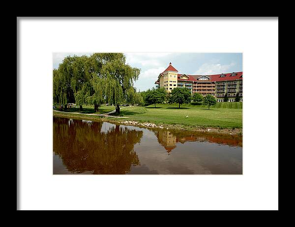 Usa Framed Print featuring the photograph Bavarian Inn Lodge Riverfront by LeeAnn McLaneGoetz McLaneGoetzStudioLLCcom