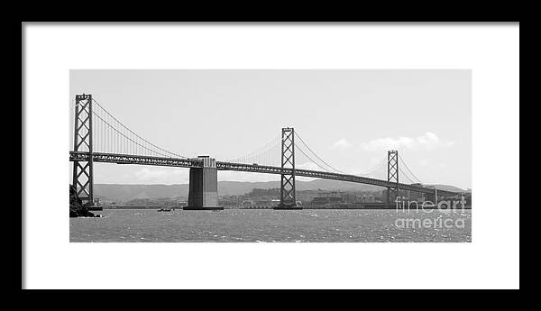 San Francisco Framed Print featuring the photograph Bay Bridge in Black and White by Carol Groenen