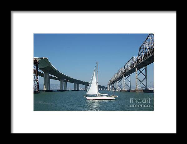 San Francisco Bay Framed Print featuring the photograph Bay Bridge reconstruction by Mia Alexander