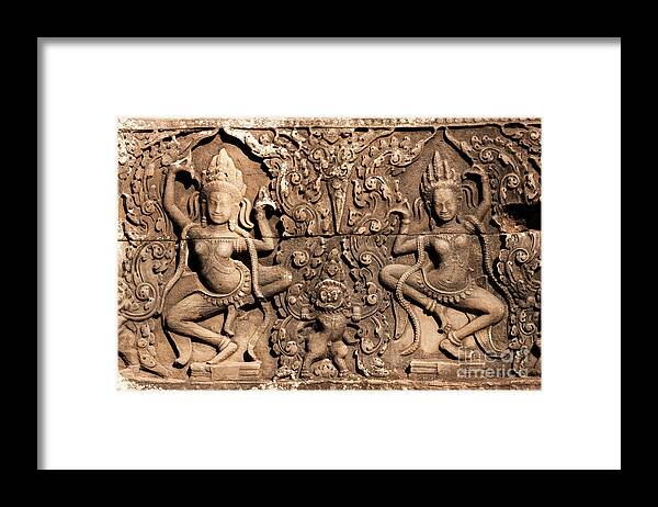 Cambodia Framed Print featuring the photograph Bayon Apsaras 01 by Rick Piper Photography