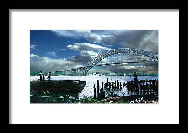 Seascape Framed Print featuring the photograph Bayonne Bridge by Steve Karol