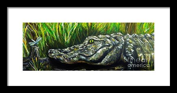 Alligator Framed Print featuring the painting Bayou Buddies by JoAnn Wheeler