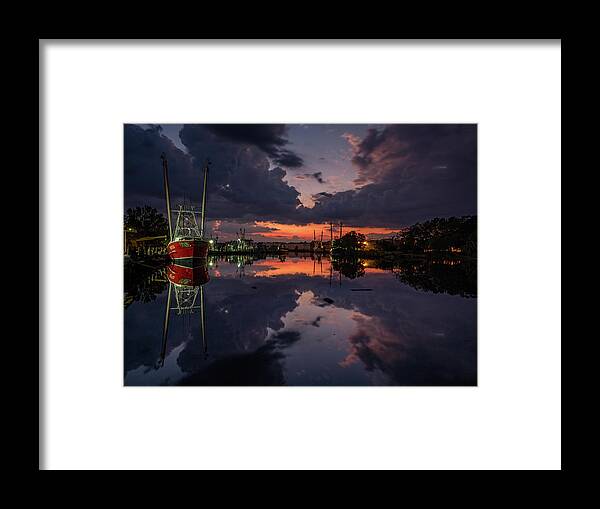 Bayou Framed Print featuring the photograph Bayou Dusk and Reflection by Brad Boland