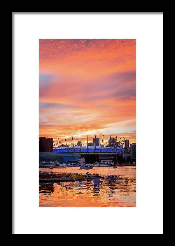 Canada Framed Print featuring the photograph BC Place Stadium at Sunset. Vancouver, BC by Rick Deacon