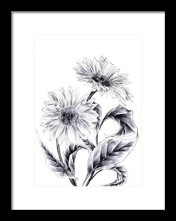 Sun Framed Print featuring the drawing Be My Sun by Alice Chen