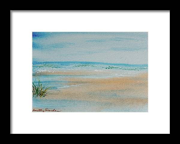 Beach Framed Print featuring the painting Beach at High Tide by Dorothy Darden
