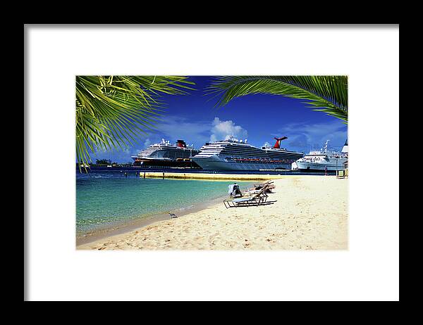 Palm Framed Print featuring the photograph Beach at Nassau Harbor by Hugh Smith