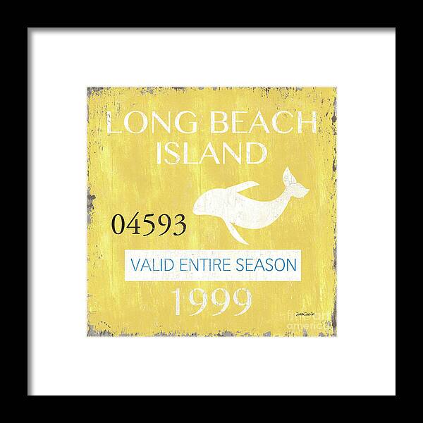 Beach Framed Print featuring the painting Beach Badge Long Beach Island 2 by Debbie DeWitt