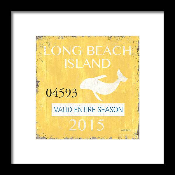 Long Beach Island Framed Print featuring the painting Beach Badge Long Beach Island by Debbie DeWitt
