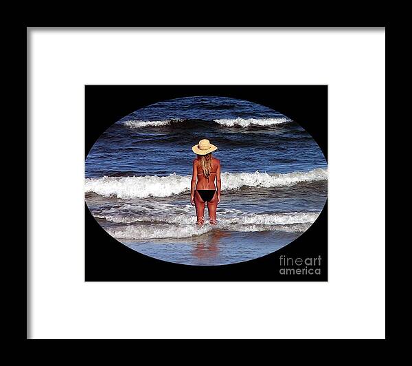 Bathing Beauty Framed Print featuring the photograph Beach Blonde .png by Al Powell Photography USA