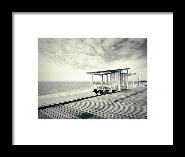 Beach Framed Print featuring the photograph Beach Boardwalk Storm by Michael Blaine