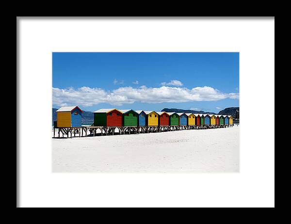 Beach Framed Print featuring the photograph Beach cabins by Fabrizio Troiani
