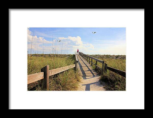 Beach Ramp Framed Print featuring the photograph Beach Entrance by Rosalie Scanlon
