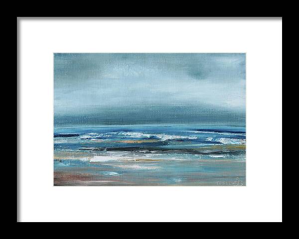 Ocean Framed Print featuring the painting Beach Exercise by Trina Teele