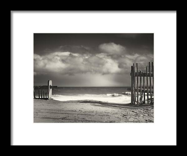 Beach Framed Print featuring the photograph Beach Fence - Wellfleet Cape Cod by Darius Aniunas