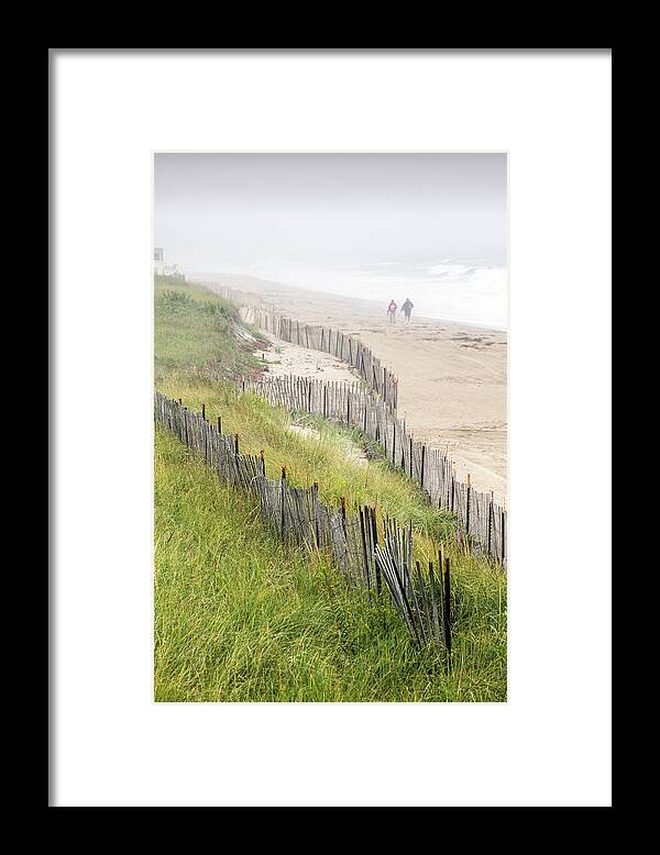 Landscape Framed Print featuring the photograph Beach Fences in a Storm by Betty Denise