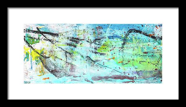 Abstract Framed Print featuring the painting Beach Fun Art - Splash Blue Abstract Painting by Modern Abstract