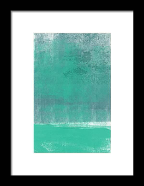 Abstract Framed Print featuring the painting Beach Glass- Abstract Art by Linda Woods