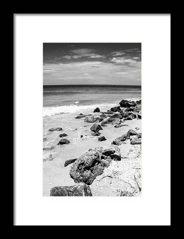 Beach Framed Print featuring the photograph Beach in Black and White by Carol Groenen
