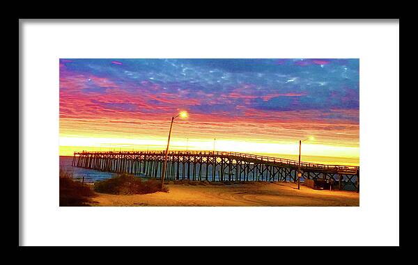 Carolina Beach Framed Print featuring the photograph Beach Lights by Rod Whyte