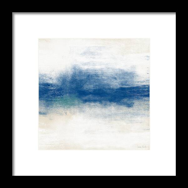 Abstract Framed Print featuring the mixed media Beach Mood- Abstract Art by Linda Woods by Linda Woods