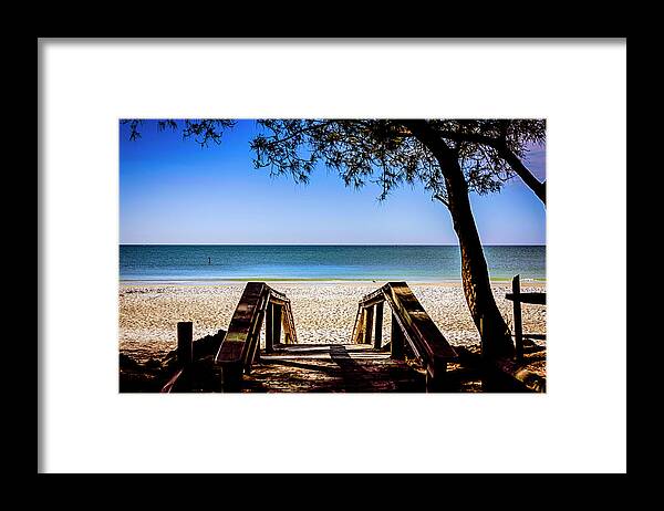 White Framed Print featuring the photograph Beach path by Chris Smith