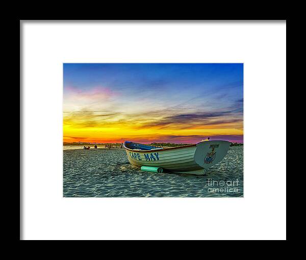 Beach Framed Print featuring the photograph Beach Sunset in Cape May by Nick Zelinsky Jr