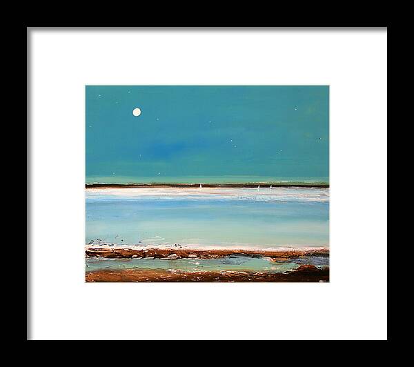 Minimalist Art Framed Print featuring the painting Beach Textures by Toni Grote