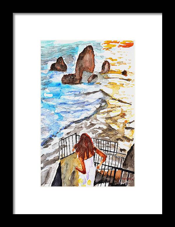Beach Time Framed Print featuring the painting Beach Time by Ruben Carrillo