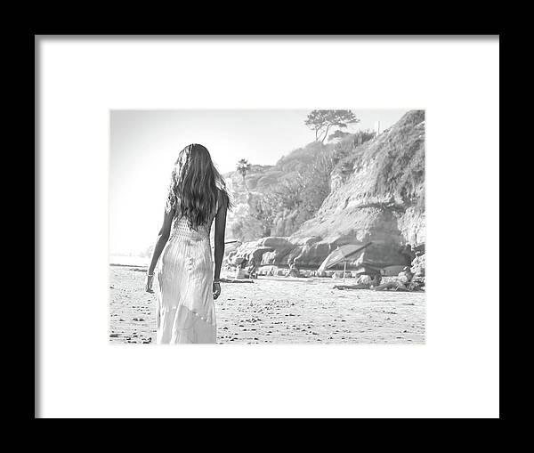 Beach Framed Print featuring the photograph Beach Walk by Alison Frank