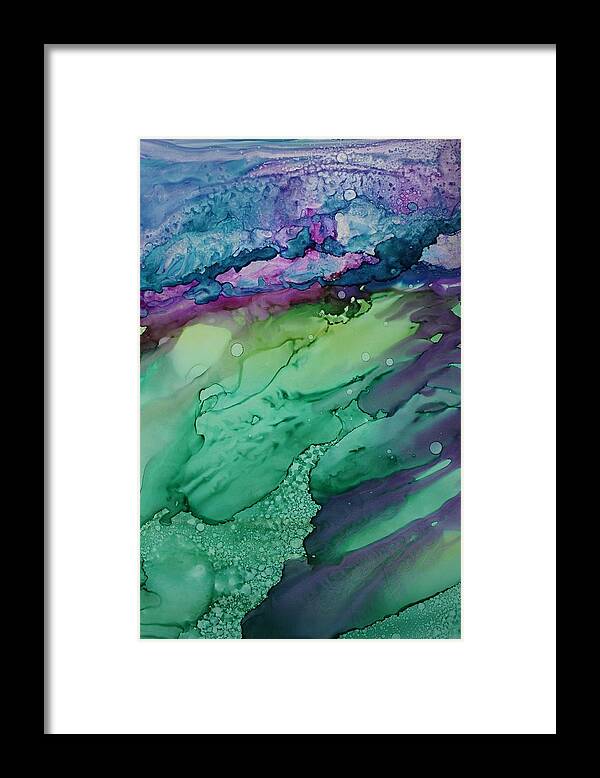 Abstract Framed Print featuring the painting Beachfroth by Ruth Kamenev
