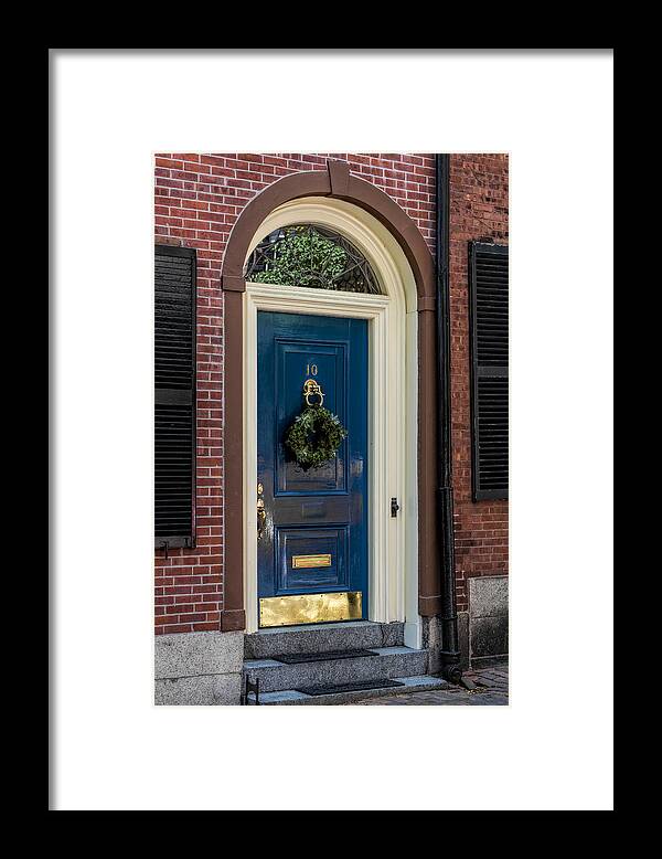 Acorn Street Framed Print featuring the photograph Beacon Hill Door by Susan Candelario