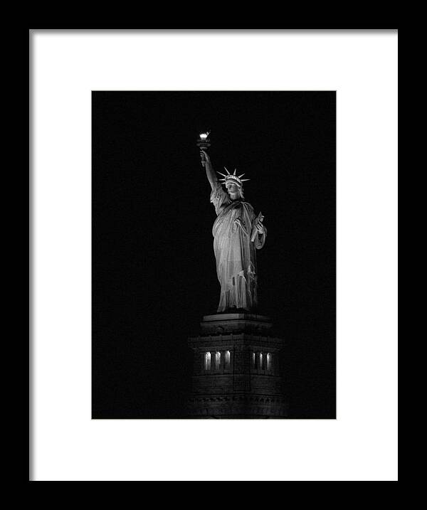 Statue Of Liberty Framed Print featuring the photograph Beacon in the Night by Frank Mari