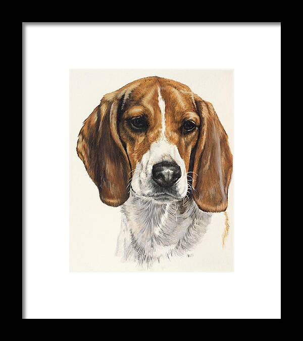 Dog Framed Print featuring the painting Beagle in Watercolor by Barbara Keith