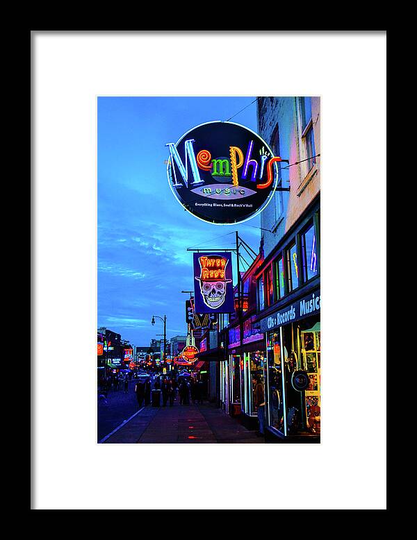Memphis Framed Print featuring the photograph Beale Str. Blues by D Justin Johns