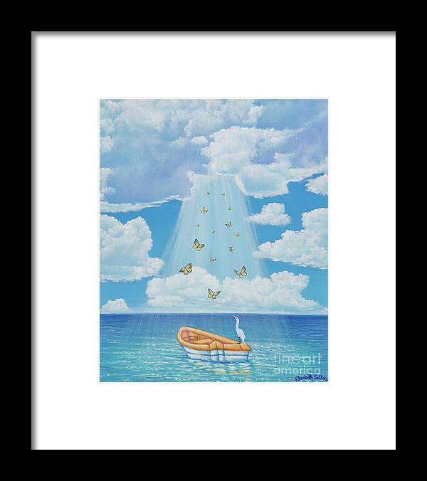 Seascape Framed Print featuring the painting Beam Me UP by Elisabeth Sullivan