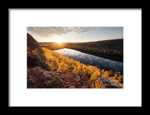 Fall Framed Print featuring the photograph Bean Lake Autumn Sunset by Ernesto Ruiz