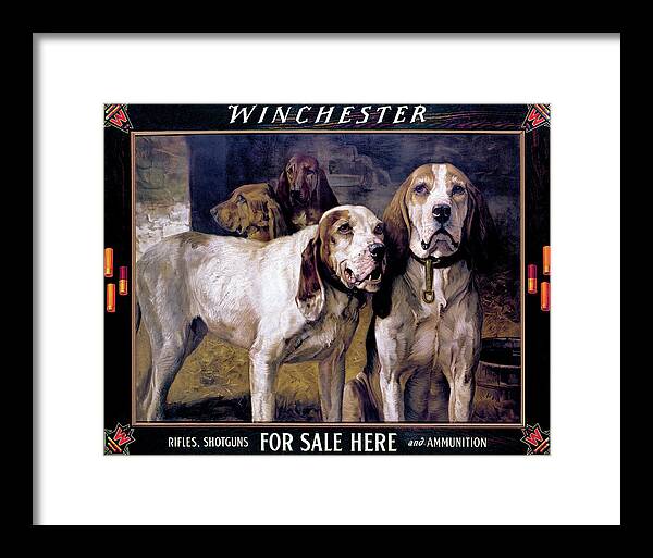 Outdoor Framed Print featuring the painting Bear Dogs by H R Poore