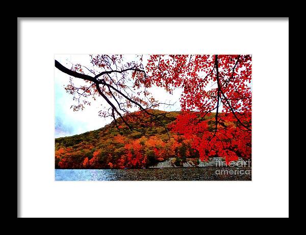 Bear Mountain Framed Print featuring the photograph Bear Mountain Hessian Lake Autumn by Janine Riley