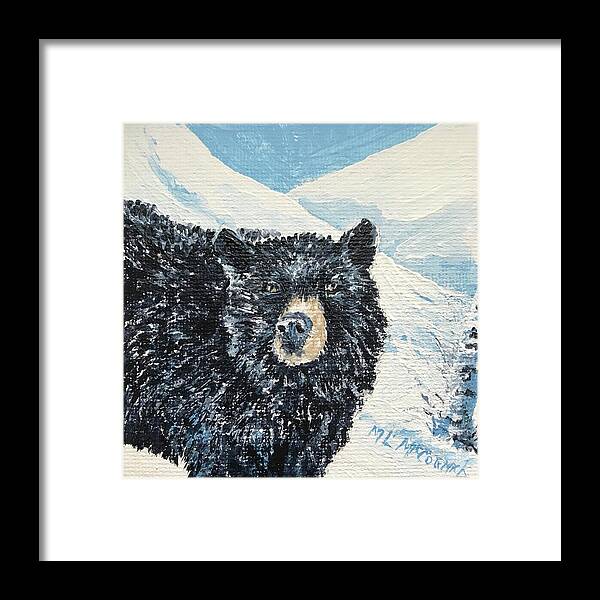 Bear Framed Print featuring the painting Bear of the Tetons by ML McCormick