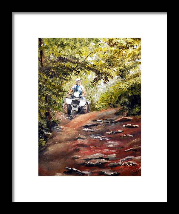 Impressionistic Painting Framed Print featuring the painting Bear Wallow Rider by Phil Burton