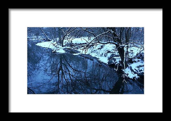 Winter Season Framed Print featuring the photograph Beargrass Creek on a Winter Evening by William Slider