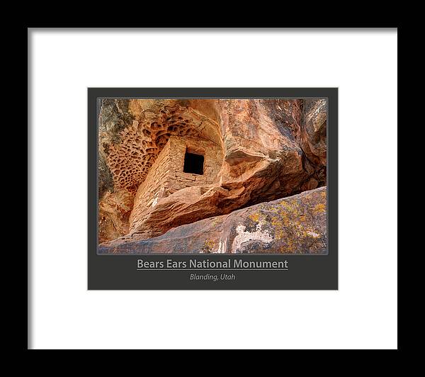 Ancient Framed Print featuring the photograph Bears Ears National Monument - Anasazi Ruin by Gary Whitton